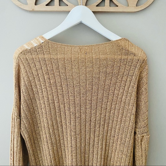 EARTHBOUND V-Neck Sweater Tan Sz Small - Picture 3 of 9